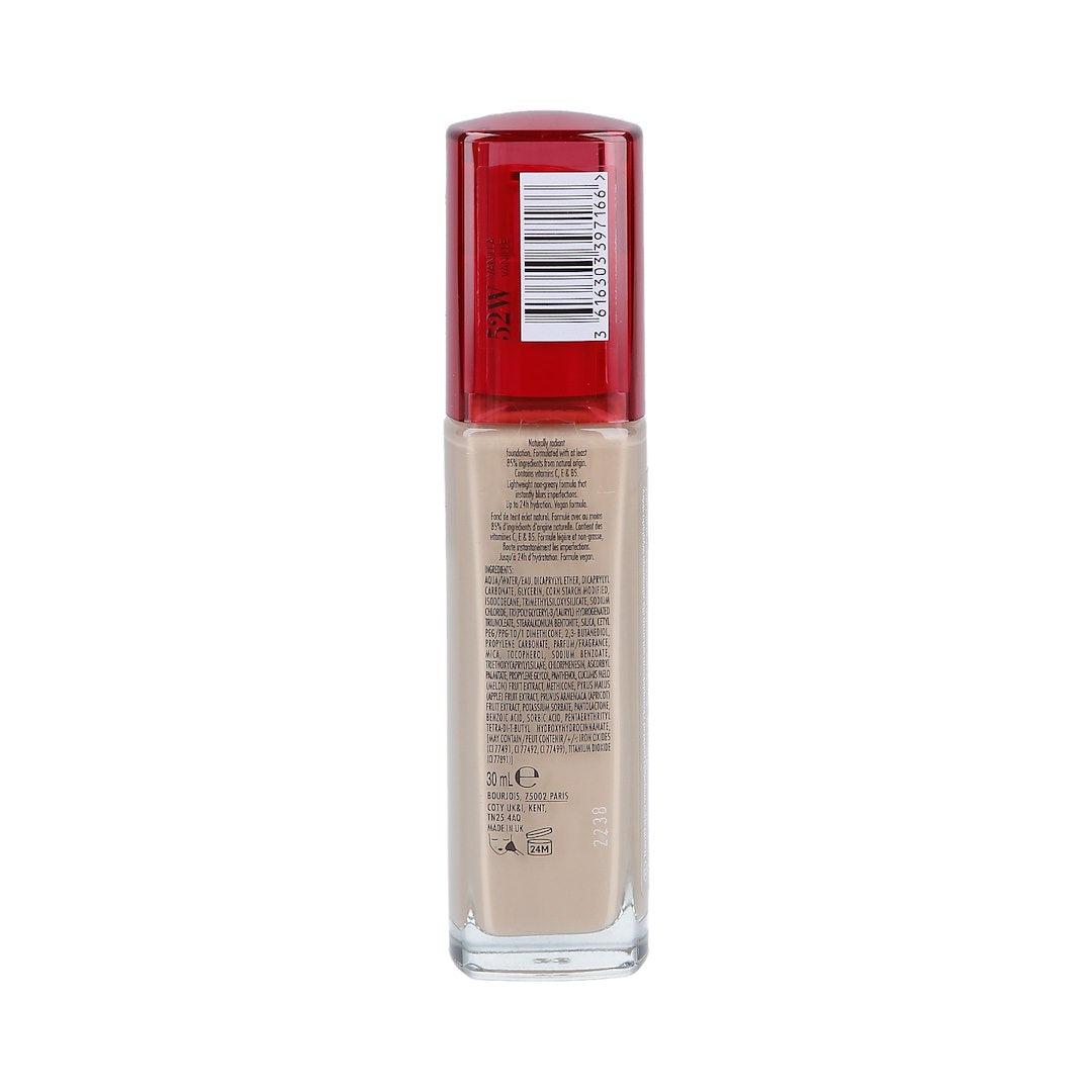 BOURJOIS HEALTHY MIX FOUNDATION VEGAN 052W VANILLA 30ML