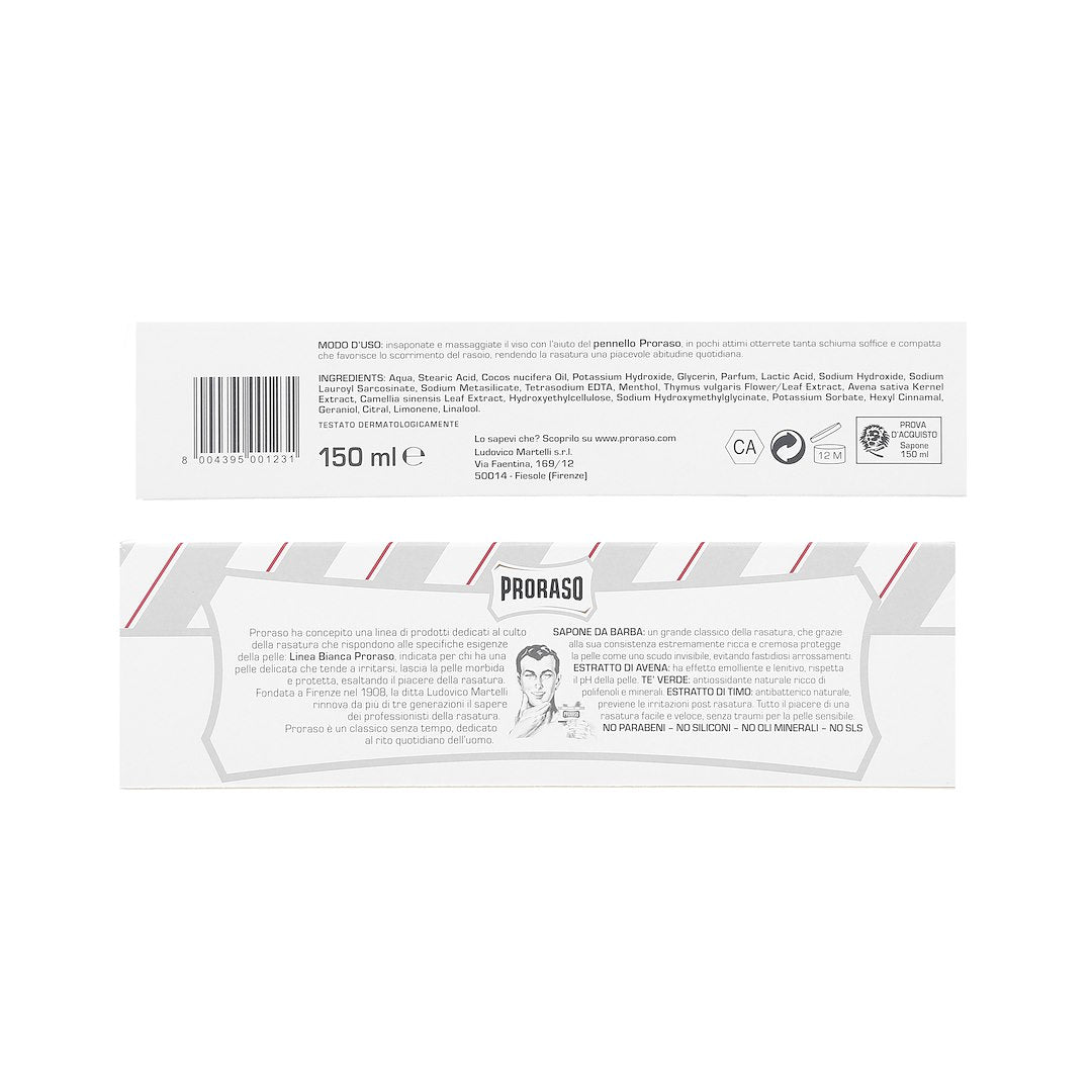 PRORASO WHITE LINE МЫЛО ДЛЯ БРИТЬЯ В ТЮБИКЕ 150 МЛ