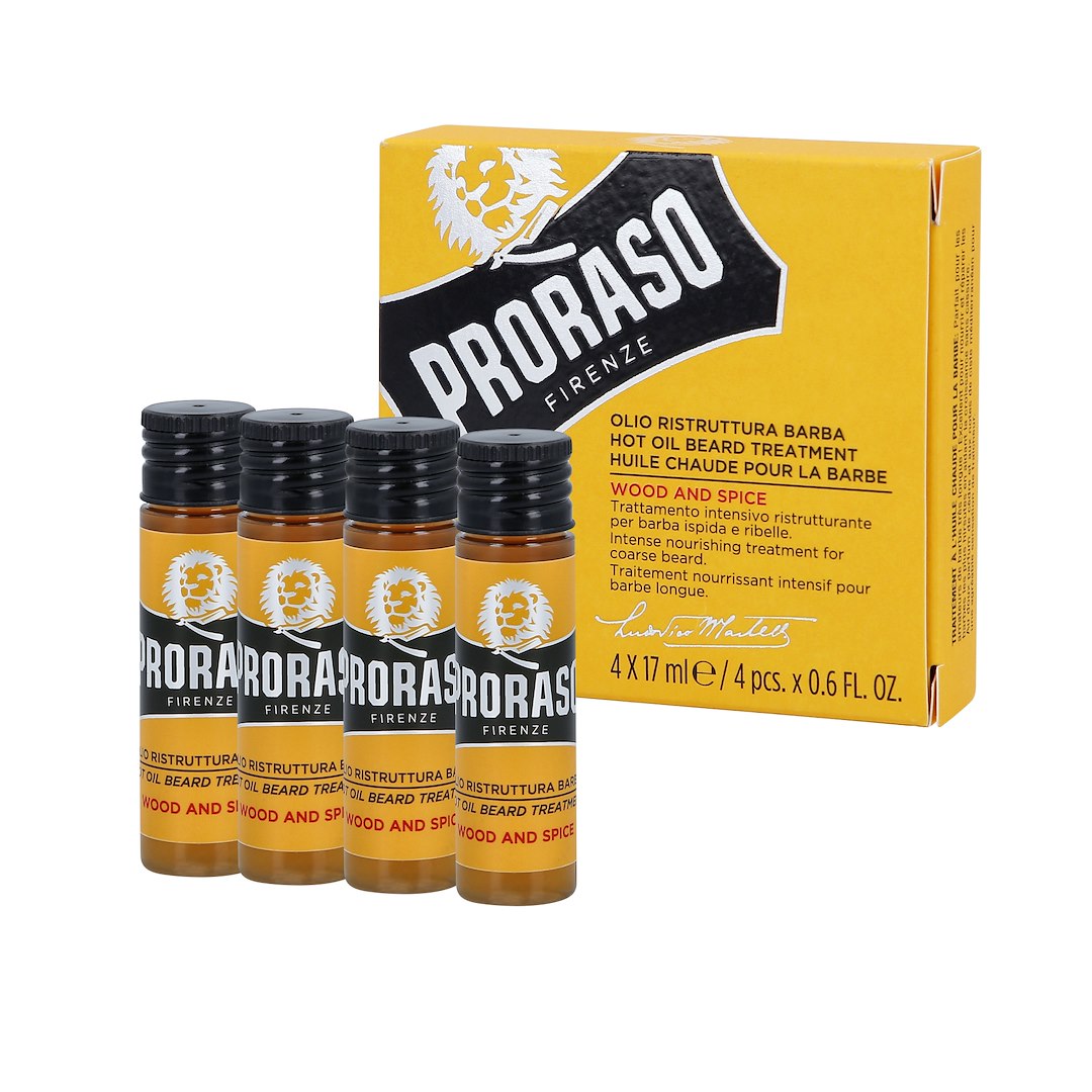 PRORASO WOOD&amp;SPICE ГОРЯЧЕЕ МАСЛО ДЛЯ БОРОДЫ 4X17ML