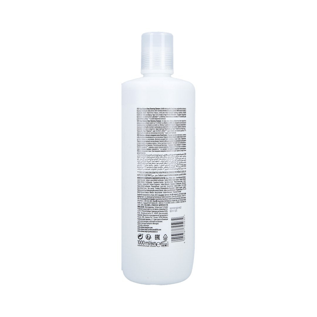 SCHWARZKOPF BONACURE CLEAN BALANCE DEEP CLEAN SHAMPOO 1L