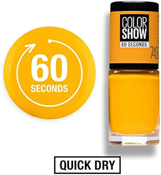 Лак для ногтей Maybelline Colorshow 60 Seconds - 749 ЭЛЕКТРИЧЕСКИЙ ЖЕЛТЫЙ