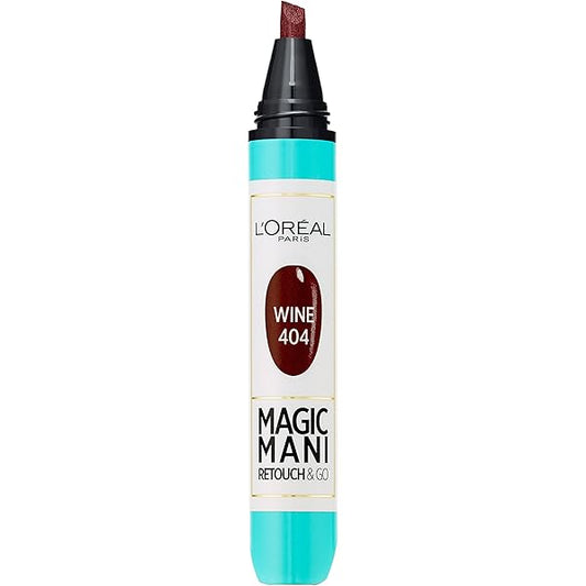 L’Oréal Paris Magic Mani Manicure Pen – Quick-Dry Nail Touch-Up Tool 404 Wine
