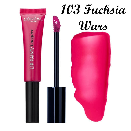 Loreal Lip Paint Lacquer Shade 103 Fuchsia Wars