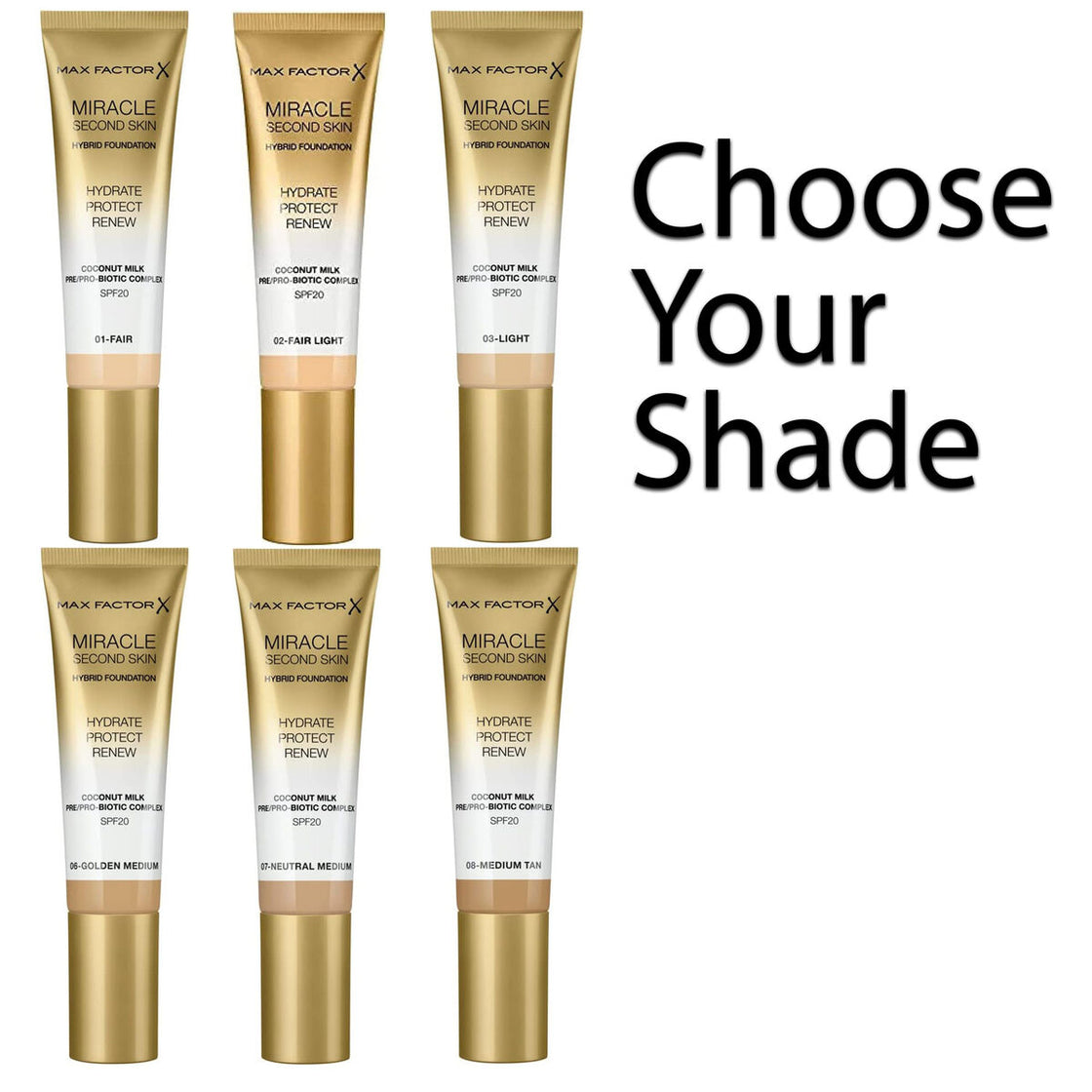 Max Factor Miracle Second Skin Hydrating Foundation - VARIANTS